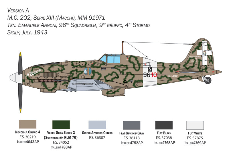 1/32 WW.II イタリア空軍 マッキ MC.202 フォルゴーレ（日本語対訳補足説明書付属）