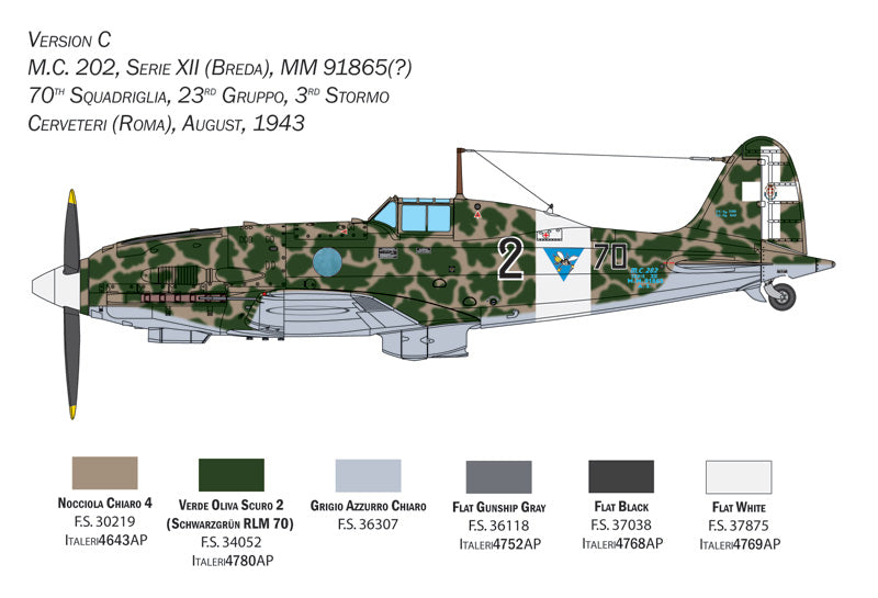 1/32 WW.II イタリア空軍 マッキ MC.202 フォルゴーレ（日本語対訳補足説明書付属）