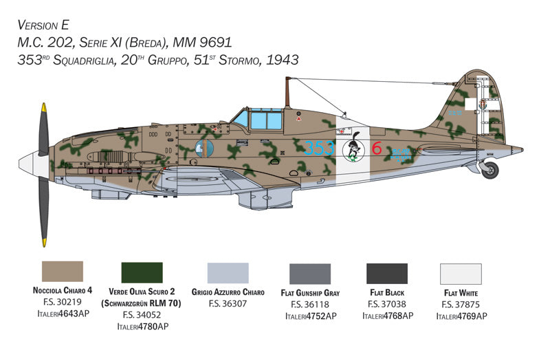 1/32 WW.II イタリア空軍 マッキ MC.202 フォルゴーレ（日本語対訳補足説明書付属）