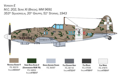 1/32 WW.II イタリア空軍 マッキ MC.202 フォルゴーレ（日本語対訳補足説明書付属）