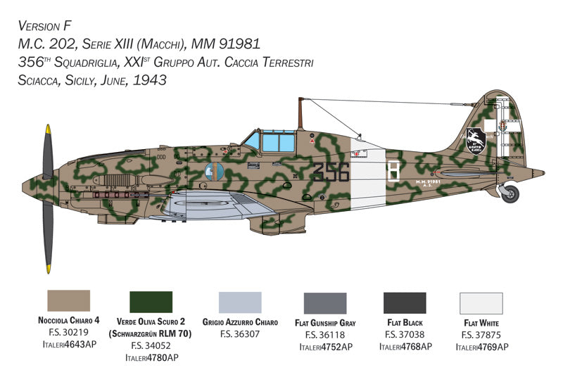 1/32 WW.II イタリア空軍 マッキ MC.202 フォルゴーレ（日本語対訳補足説明書付属）