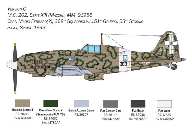 1/32 WW.II イタリア空軍 マッキ MC.202 フォルゴーレ（日本語対訳補足説明書付属）