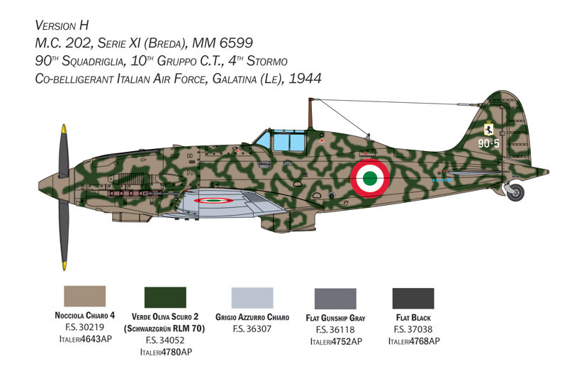 1/32 WW.II イタリア空軍 マッキ MC.202 フォルゴーレ（日本語対訳補足説明書付属）